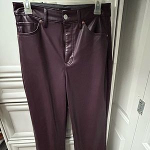 Express Modern Straight High Rise Faux Leather Pants